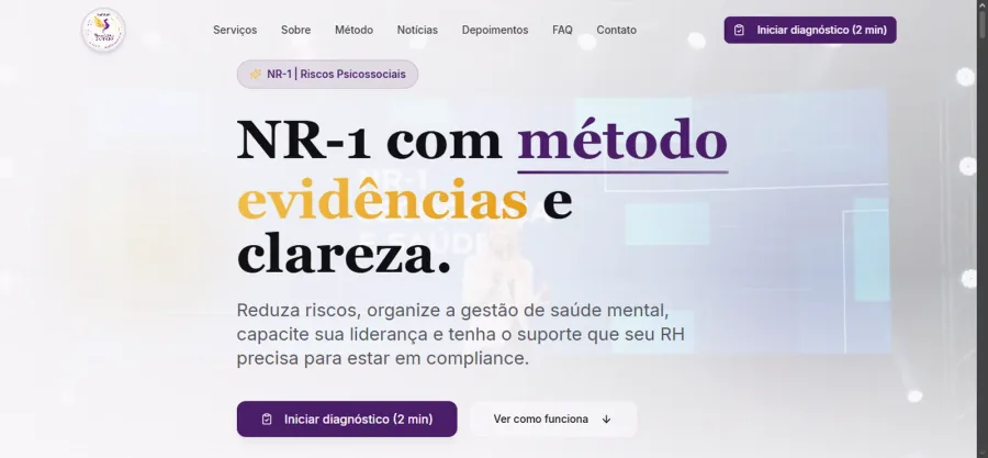Página de Instituto Barbato aberta no desktop