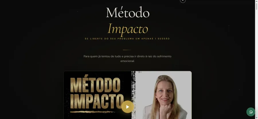 Página de Método Impacto aberta no desktop