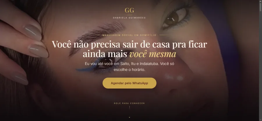 Página de Gabriela Guimarães Makeup aberta no desktop